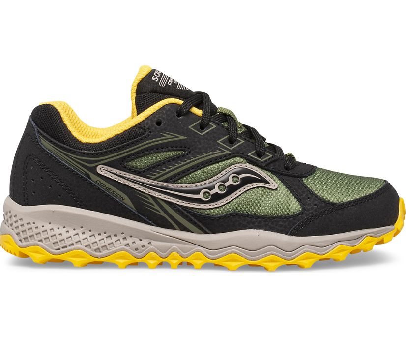 Gyerek Saucony Cohesion Tr14 Csipke Tornacipő Fekete Olivazöld Sárga | HU 256JPQ